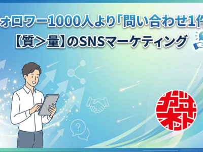フォロワー1,000人より「問い合わせ1件」